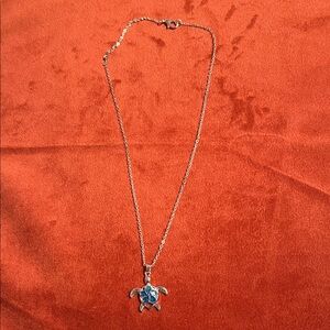 Silver Turtle Pendant Necklace